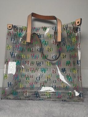 Dooney & Bourke Clear Rainbow DB Tote Bag Y2K